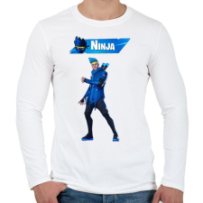 PRINTFASHION Fortnite Ninja - Férfi hosszú ujjú póló - Fehér férfi póló