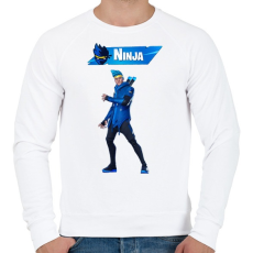 PRINTFASHION Fortnite Ninja - Férfi pulóver - Fehér