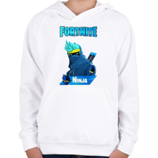 PRINTFASHION Fortnite Ninja  - Gyerek kapucnis pulóver - Fehér gyerek pulóver, kardigán