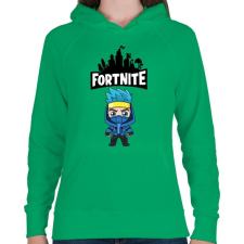 PRINTFASHION Fortnite ninjaaa - Női kapucnis pulóver - Zöld női pulóver, kardigán