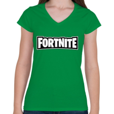 PRINTFASHION Fortnite - Női V-nyakú póló - Zöld női póló