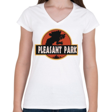 PRINTFASHION Fortnite Pleasant Park - Női V-nyakú póló - Fehér