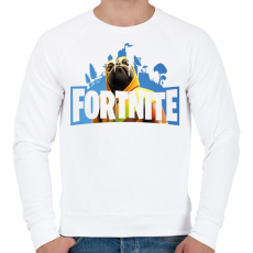 PRINTFASHION Fortnite Poggo - Férfi pulóver - Fehér