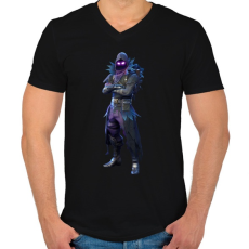 PRINTFASHION Fortnite - Raven Full - Férfi V-nyakú póló - Fekete
