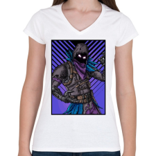 PRINTFASHION Fortnite Raven Kinézet - Női V-nyakú póló - Fehér női póló