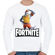 PRINTFASHION Fortnite Safety First Steve - Férfi pulóver - Fehér
