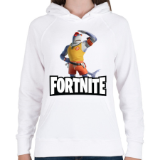 PRINTFASHION Fortnite Safety First Steve - Női kapucnis pulóver - Fehér női pulóver, kardigán