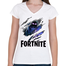 PRINTFASHION Fortnite skin - Női V-nyakú póló - Fehér női póló