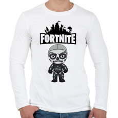 PRINTFASHION Fortnite Skull trooper - Férfi hosszú ujjú póló - Fehér