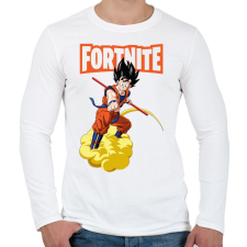 PRINTFASHION Fortnite - Son Goku - Férfi hosszú ujjú póló - Fehér férfi póló