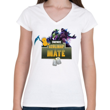 PRINTFASHION Fortnite Születésnap - Női V-nyakú póló - Fehér női póló