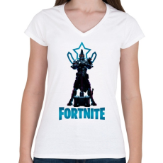 PRINTFASHION Fortnite: Ultima Knight - Női V-nyakú póló - Fehér