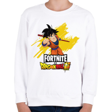 PRINTFASHION Fortnite x DragonBall super - Gyerek pulóver - Fehér