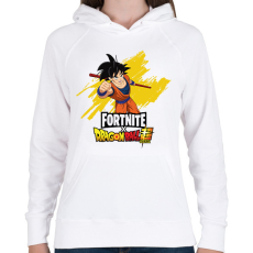 PRINTFASHION Fortnite x DragonBall super - Női kapucnis pulóver - Fehér