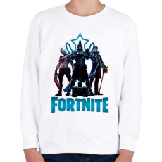 PRINTFASHION Fortnite: X-Lord, Ultima Knight, Y0ND3R - Gyerek pulóver - Fehér