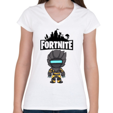 PRINTFASHION Fortnite Zenith Max - Női V-nyakú póló - Fehér