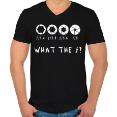 PRINTFASHION Fotós - F stop - Férfi V-nyakú póló - Fekete