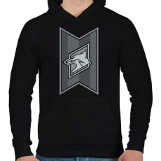 PRINTFASHION Fox Stripes - Férfi kapucnis pulóver - Fekete