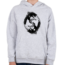 PRINTFASHION foxes and moon phase - Gyerek kapucnis pulóver - Sport szürke gyerek pulóver, kardigán