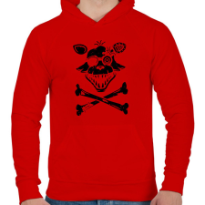 PRINTFASHION Foxy logó - Férfi kapucnis pulóver - Piros férfi pulóver, kardigán