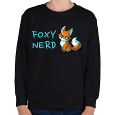 PRINTFASHION Foxy Nerd - Gyerek pulóver - Fekete
