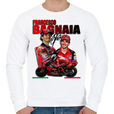PRINTFASHION Francesco Bagnaia - Férfi pulóver - Fehér férfi pulóver, kardigán