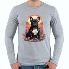 PRINTFASHION Francia buci - Férfi hosszú ujjú póló - Sport szürke férfi póló