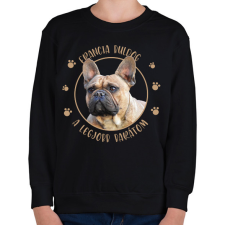PRINTFASHION Francia buldog - Legjobb barát - Gyerek pulóver - Fekete gyerek pulóver, kardigán