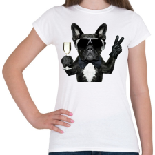 PRINTFASHION Francia Buldog - Női póló - Fehér női póló