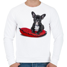 PRINTFASHION Francia buldogos póló - Férfi pulóver - Fehér férfi pulóver, kardigán