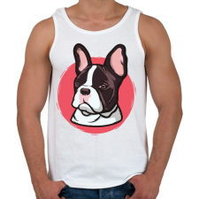 PRINTFASHION Francia bull - Férfi atléta - Fehér atléta, trikó