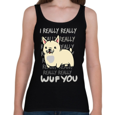 PRINTFASHION Francia bulldog bézs - Női atléta - Fekete női trikó