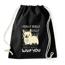 PRINTFASHION Francia bulldog bézs - Sportzsák, Tornazsák - Fekete tornazsák