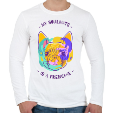 PRINTFASHION Francia Bulldog - Férfi hosszú ujjú póló - Fehér