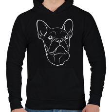 PRINTFASHION Francia bulldog - Férfi kapucnis pulóver - Fekete