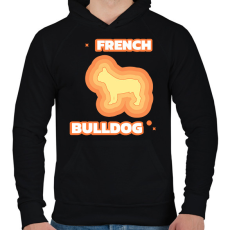 PRINTFASHION Francia bulldog - Férfi kapucnis pulóver - Fekete