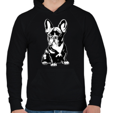 PRINTFASHION Francia bulldog - Férfi kapucnis pulóver - Fekete