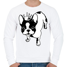 PRINTFASHION Francia bulldog - Férfi pulóver - Fehér férfi pulóver, kardigán