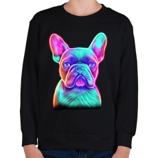 PRINTFASHION Francia bulldog  - Gyerek pulóver - Fekete