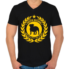 PRINTFASHION Francia bulldog kiskutya - Férfi V-nyakú póló - Fekete férfi póló