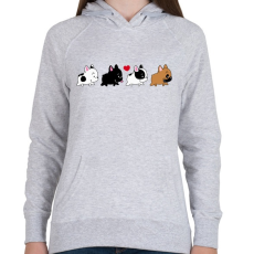 PRINTFASHION Francia bulldog kiskutyák - Női kapucnis pulóver - Sport szürke