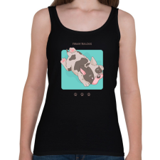 PRINTFASHION Francia Bulldog - Női atléta - Fekete női trikó