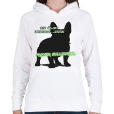 PRINTFASHION Francia bulldog - Női kapucnis pulóver - Fehér