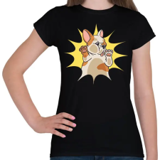 PRINTFASHION Francia bulldog - Női póló - Fekete női póló