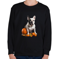 PRINTFASHION francia bulldog tökkel - Gyerek pulóver - Fekete