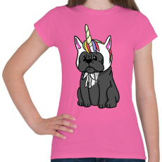 PRINTFASHION Francia bulldog unikornis - Női póló - Rózsaszín