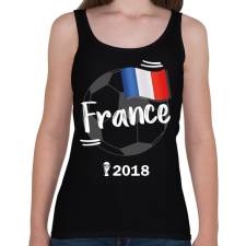 PRINTFASHION Franciaország - Női atléta - Fekete női trikó