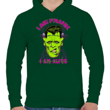 PRINTFASHION Frank - Férfi kapucnis pulóver - Sötétzöld férfi pulóver, kardigán