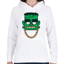 PRINTFASHION Frankenstein - Női kapucnis pulóver - Fehér női pulóver, kardigán