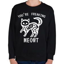 PRINTFASHION Freaking meowt - Gyerek pulóver - Fekete gyerek pulóver, kardigán